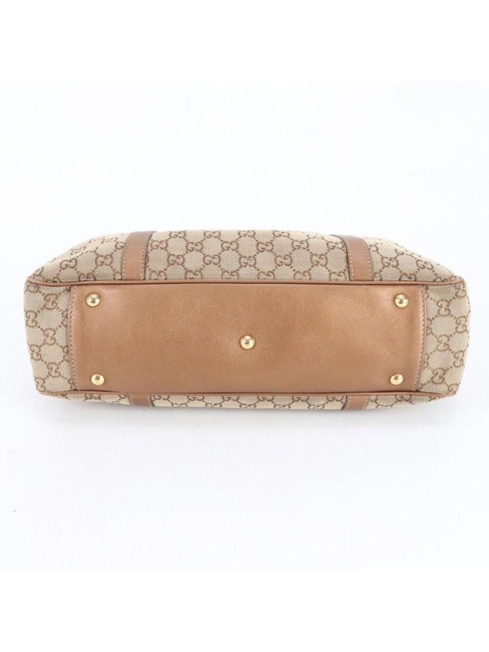 Gucci GG Twins Canvas Leather Tote Shoulder Hand Beige Rbe - Picture 5 of 9